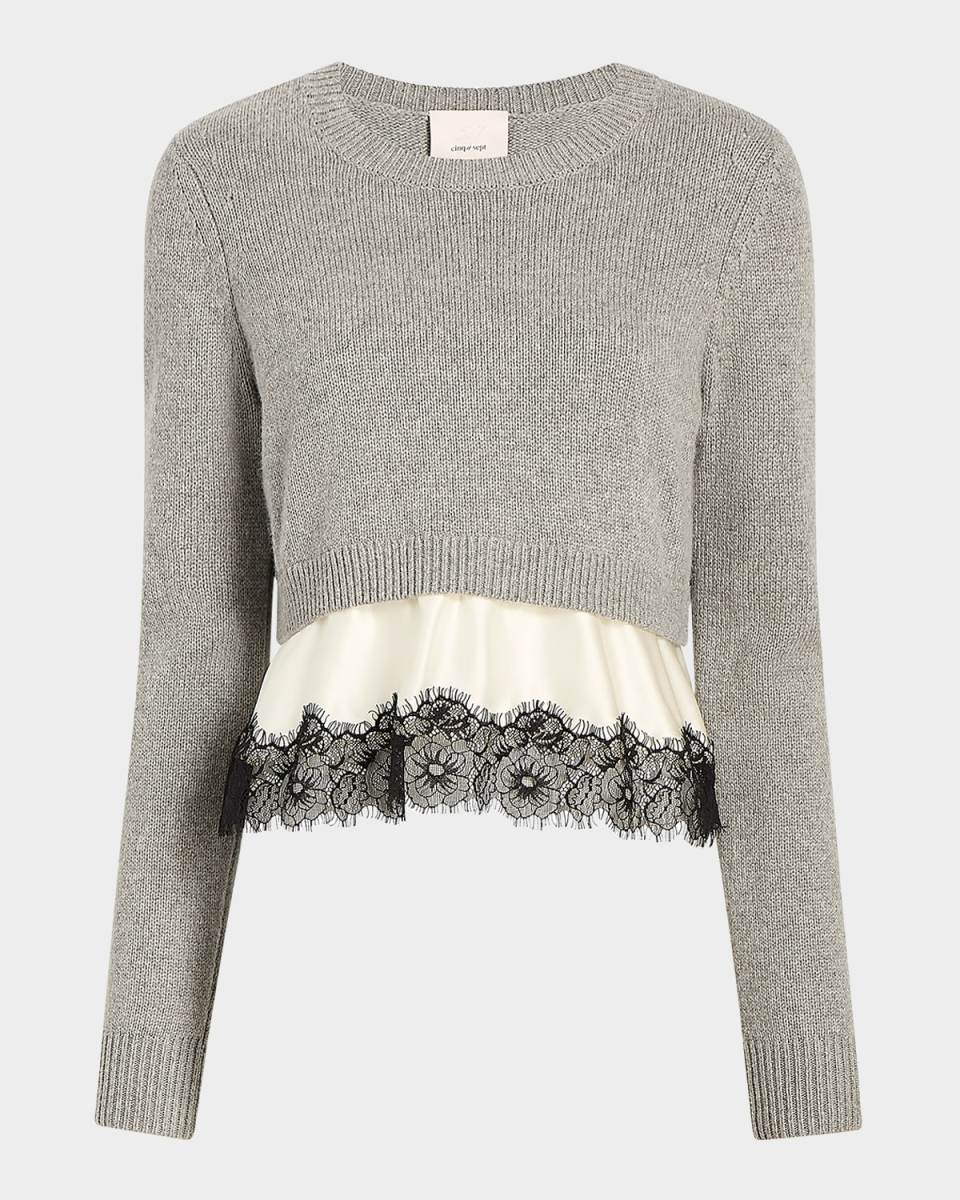 Zyla Cashmere Blend Layered Sweat